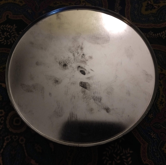 Vintage Countryside Blue Floral Olive Can Tin 6" - Picture 2 of 4